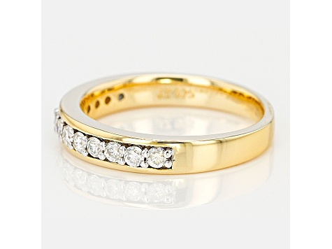 White Moissanite 14k Yellow Gold Over Sterling Silver Band Ring .45ct