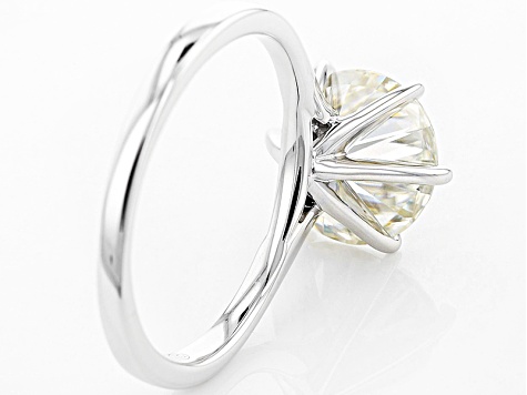 1.15 CTW DEW Round Forever One Moissanite Five Stone Band in 14K White Gold