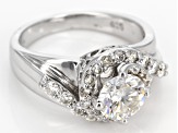 Moissanite Platineve Swirl Ring 1.80ctw DEW