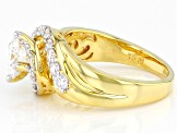Moissanite 14k Yellow Gold Over Silver Swirl Ring 1.80ctw DEW
