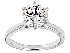Moissanite Fire® 2.70ct Diamond Equivalent Weight Round Platineve™ Solitaire Ring