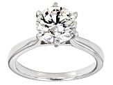 Moissanite Fire® 2.70ct Diamond Equivalent Weight Round Platineve™ Solitaire Ring