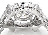Womens Crossover Design Solitaire Ring White Moissanite 2.50ctw Platineve