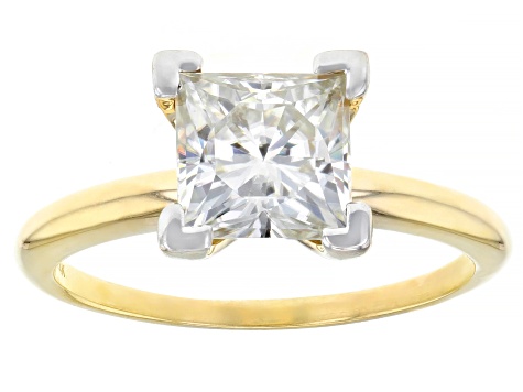 Moissanite 14k Yellow Gold Solitaire Ring 2.10ct DEW