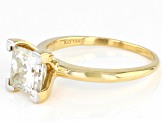 Moissanite 14k Yellow Gold Solitaire Ring 2.10ct DEW