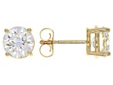 Moissanite Fire® 2.00ctw Diamond Equivalent Weight Round 14k Yellow Gold Stud Earrings