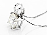 Moissanite Pendant 14k White Gold 1.50ct DEW.