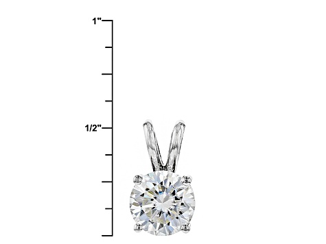 Moissanite Pendant 14k White Gold 1.50ct DEW.