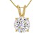 Moissanite Fire® 2.20ct DEW Round 14k Yellow Gold Pendant With 18 inch Baby Box Chain
