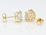 Moissanite 14k Yellow Gold Stud Earrings 5.40ctw DEW.