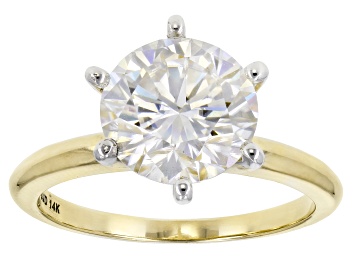Picture of Moissanite 14k Yellow Gold Ring 3.10ct Diamond Equivalent Weight