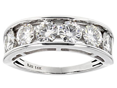 Moissanite 14k White Gold Ring 1.98ctw D.E.W