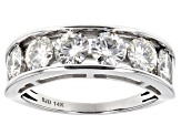 Moissanite 14k White Gold Ring 1.98ctw D.E.W