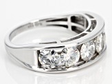 Moissanite 14k White Gold Ring 1.98ctw D.E.W