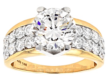 Picture of Moissanite 14k Yellow Gold Ring 3.66ctw DEW