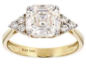 Picture of Moissanite 14k yellow gold ring 3.14ctw DEW