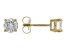 Moissanite 10k Yellow Gold Stud Earrings 1.00ctw DEW.