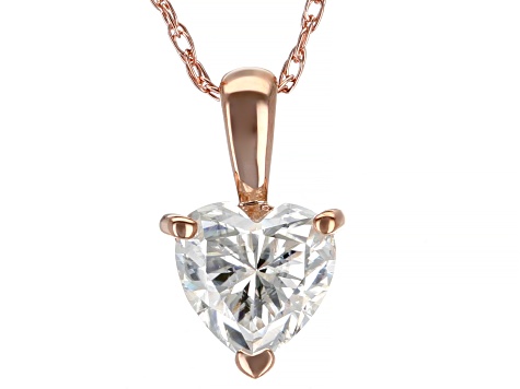 Moissanite 14k rose gold pendant .60ct DEW