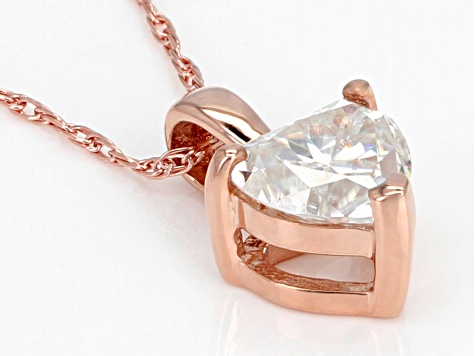 Moissanite 14k rose gold pendant .60ct DEW