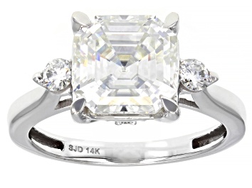 Picture of Moissanite 14K white gold ring 4.38ctw DEW.