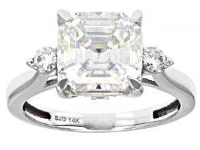 Moissanite 14K white gold ring 4.38ctw DEW.