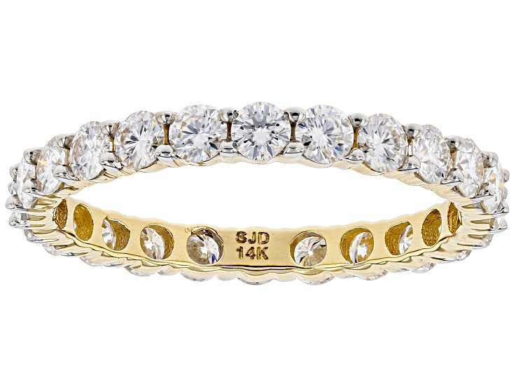 Moissanite 14k Yellow Gold Eternity Band Ring 1.44ctw DEW Moissanite 14k Yellow Gold Eternity Band Ring 1.44ctw DEW