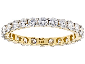 Moissanite 14k Yellow Gold Eternity Band Ring 1.44ctw DEW