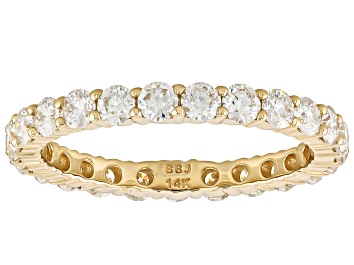Picture of Moissanite 14k Yellow Gold Eternity Band Ring 1.44ctw DEW
