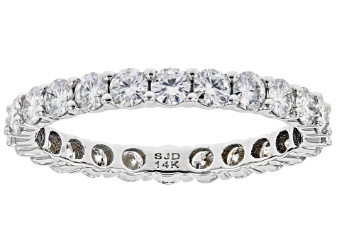 Moissanite 14k White Gold Eternity Band Ring 1.44ctw DEW