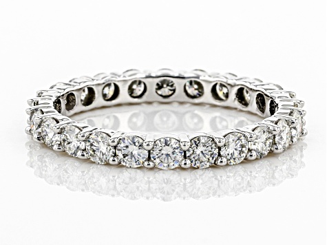 Moissanite 14k White Gold Eternity Band Ring 1.44ctw DEW