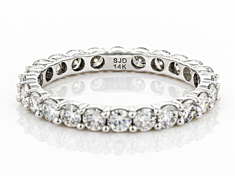 Moissanite 14k White Gold Eternity Band Ring 1.44ctw DEW