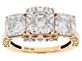 Moissanite 10k Yellow Gold Ring 6.20ctw DEW.