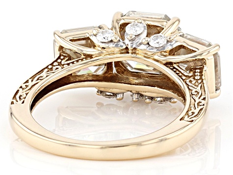 Moissanite 10k Yellow Gold Ring 6.20ctw DEW.