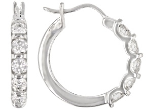 Moissanite 10k White Gold Hoop Earrings 1.00ctw DEW.