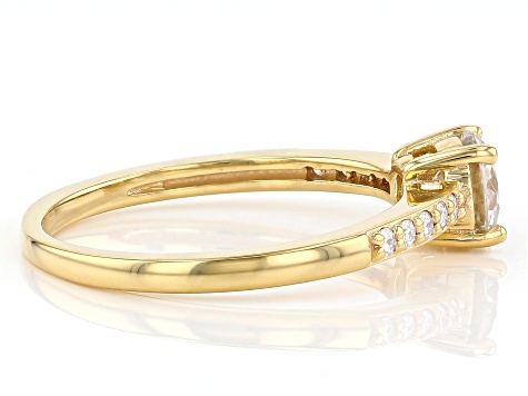 Moissanite 3k yellow gold ring .70ctw DEW.