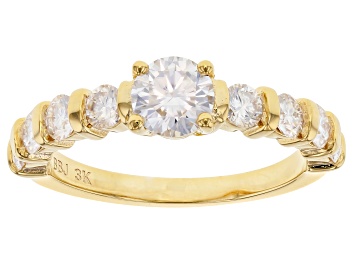 Picture of Moissanite 3k yellow gold ring 1.40ctw DEW.