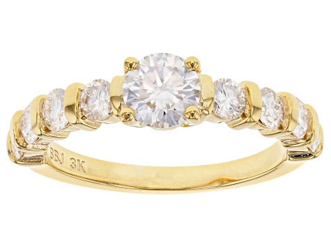 Moissanite 3k yellow gold ring 1.40ctw DEW.