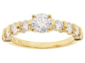 Moissanite 3k yellow gold ring 1.40ctw DEW.