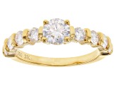 Moissanite 3k yellow gold ring 1.40ctw DEW.