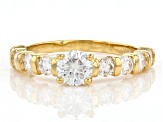 Moissanite 3k yellow gold ring 1.40ctw DEW.