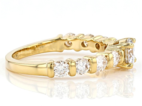 Moissanite 3k yellow gold ring 1.40ctw DEW.