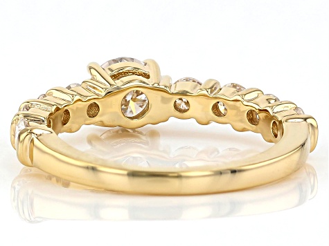 Moissanite 3k yellow gold ring 1.40ctw DEW.