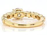 Moissanite 3k yellow gold ring 1.40ctw DEW.