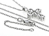 Moissanite 10k White Gold Cross Pendant .78ctw DEW