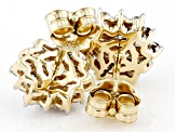 Moissanite 10k Yellow Gold Cluster Earrings .90ctw DEW