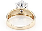 Moissanite 10k Yellow Gold Solitaire Ring 1.90ct DEW