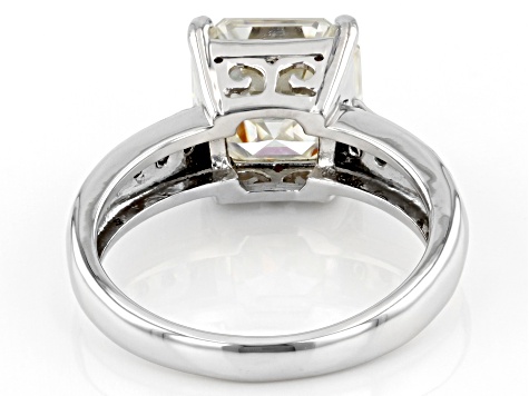 Moissanite 10k white gold ring 4.04ctw DEW