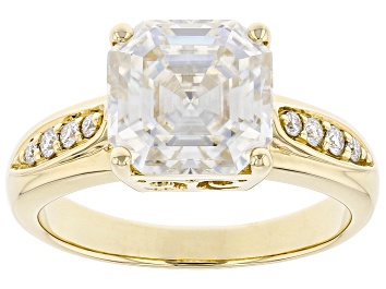 Picture of Moissanite 10k yellow gold ring 4.04ctw DEW
