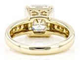 Moissanite 10k yellow gold ring 4.04ctw DEW