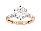Moissanite 10k rose gold engagement ring 2.82ctw DEW